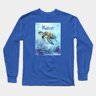 Nana-Sea Turtle Design Long Sleeve T-Shirt